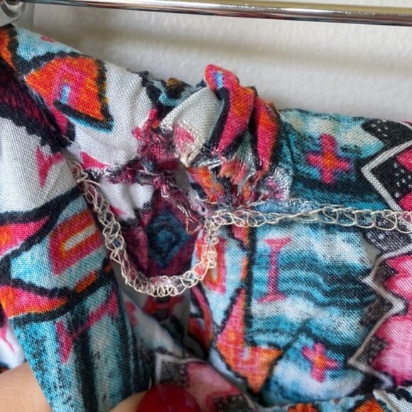 Pink Rose Aztec Print Tube Top Romper – Women’s Size Medium - Picture 6 of 10